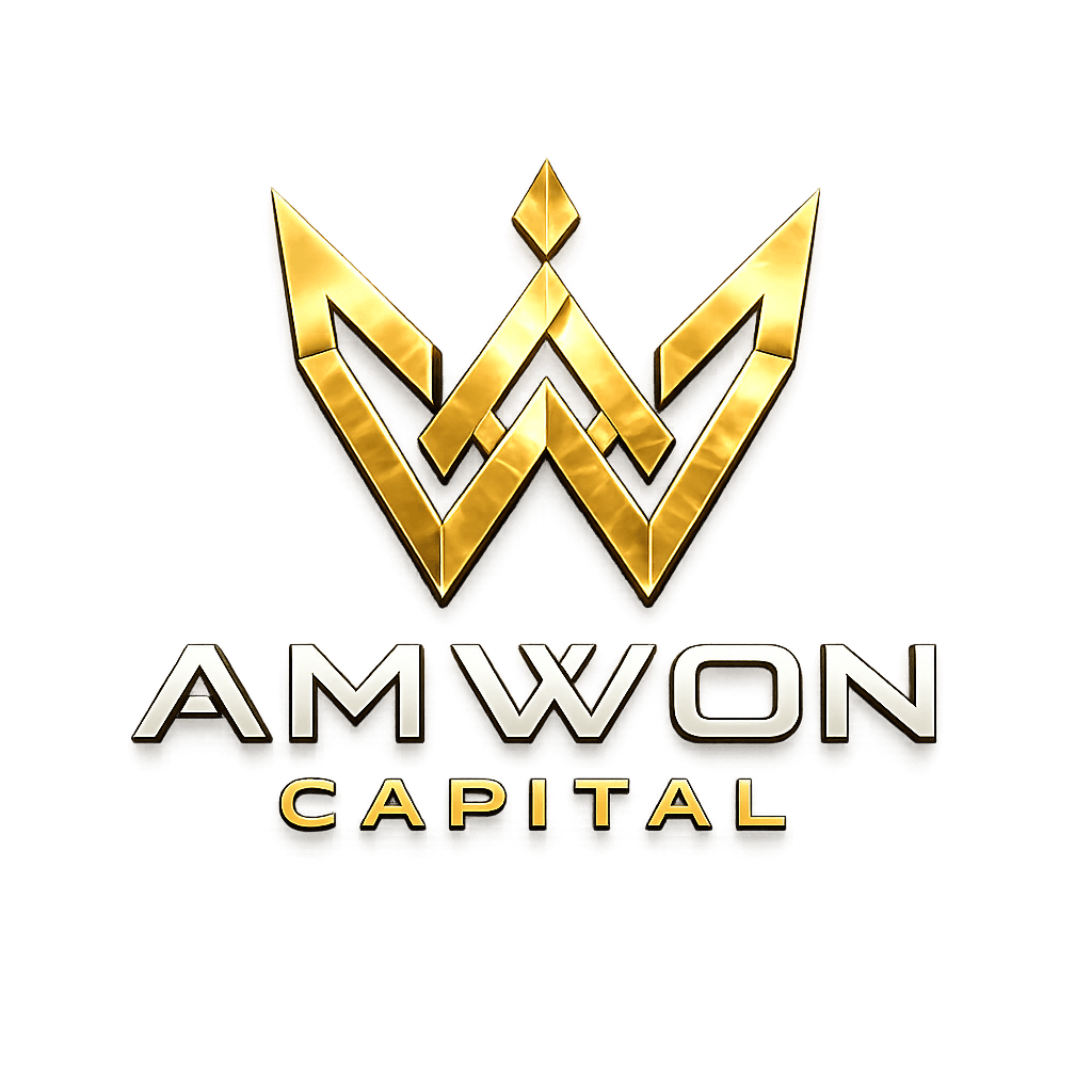 AMWON Capital luxury gold and white corporate logo