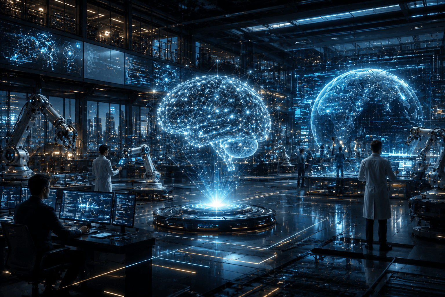 AMWON Group innovation and AI ecosystem with futuristic technologies, automation infrastructure, intelligent systems, and advanced digital innovation